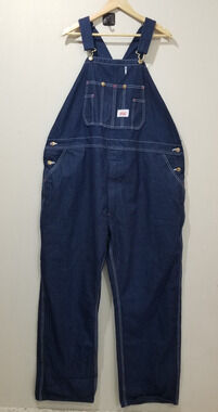 Round House Overalls Mens 48x30 New Blue Denim Bib Carpenter Made USA Workwear